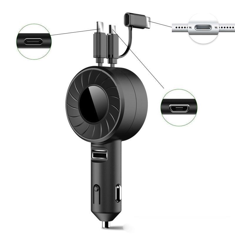 Retractable USB Car Charger With Dual Cable 6