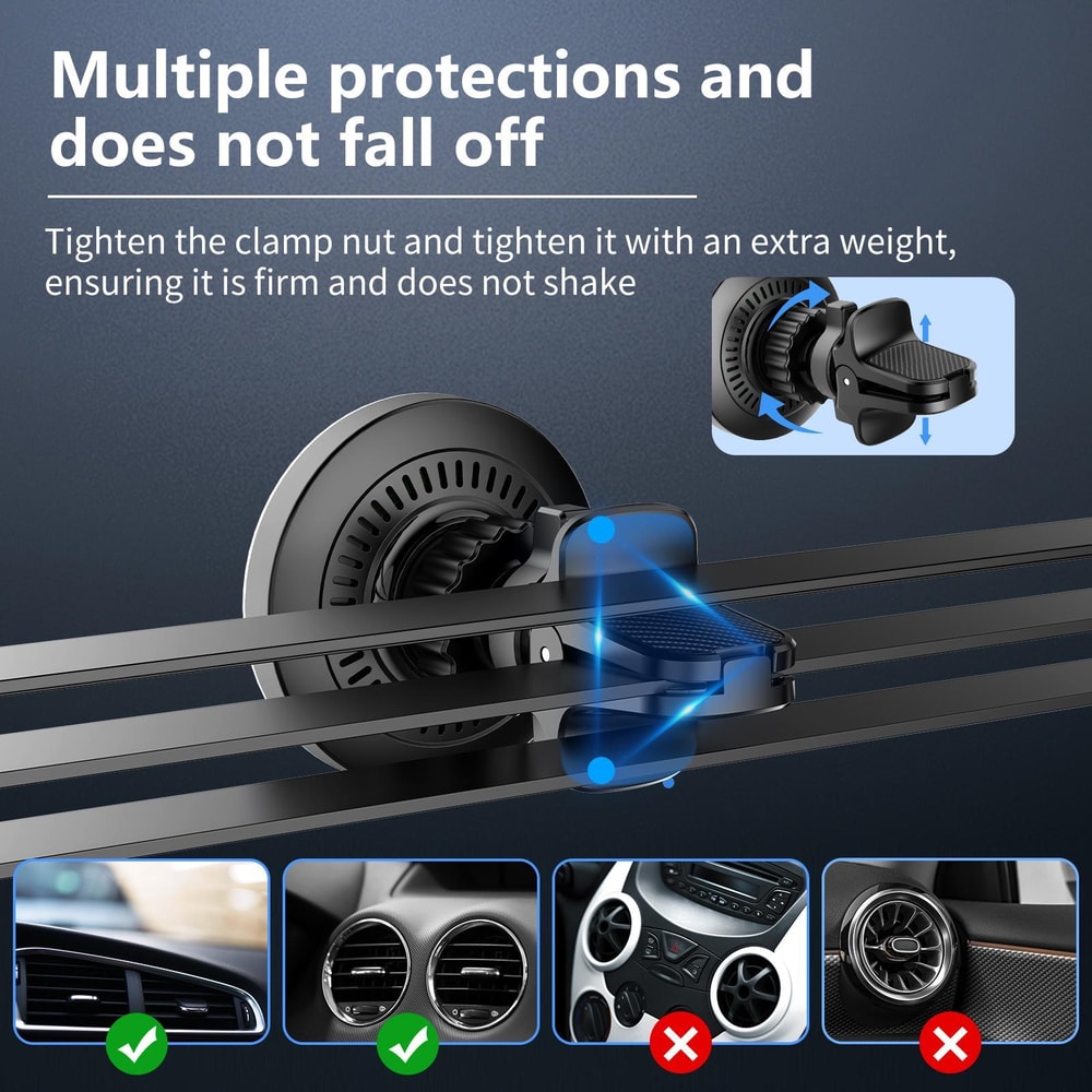 Magnetic Wireless Car Charger & Phone Holder