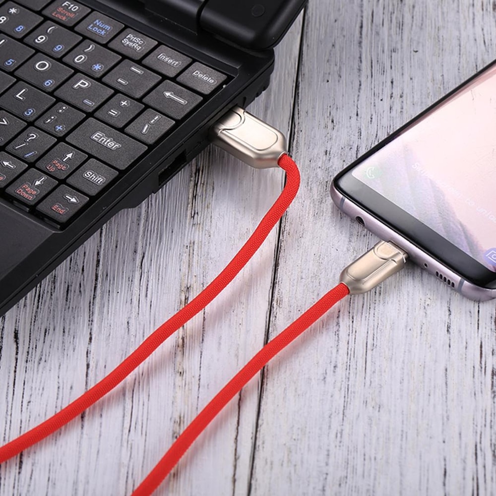 Red USB C Fast Charging Cable Data Sync Quick Charge 4