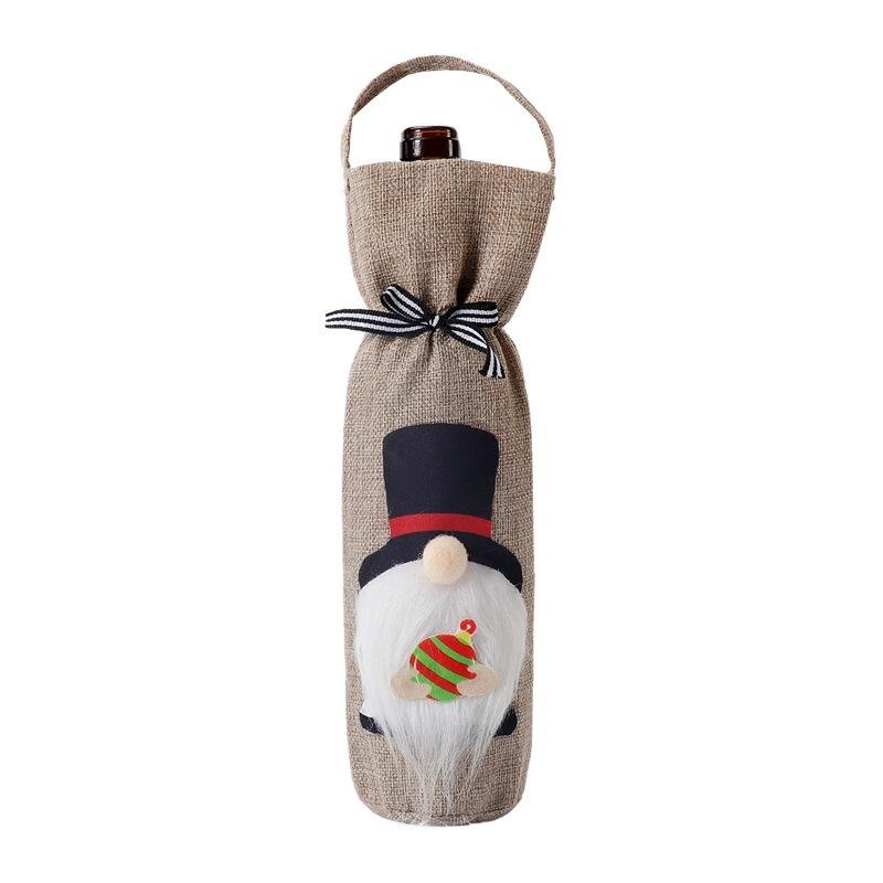 Christmas Wine Bag Tote Elegant Red Champagne Bottle Cover 5