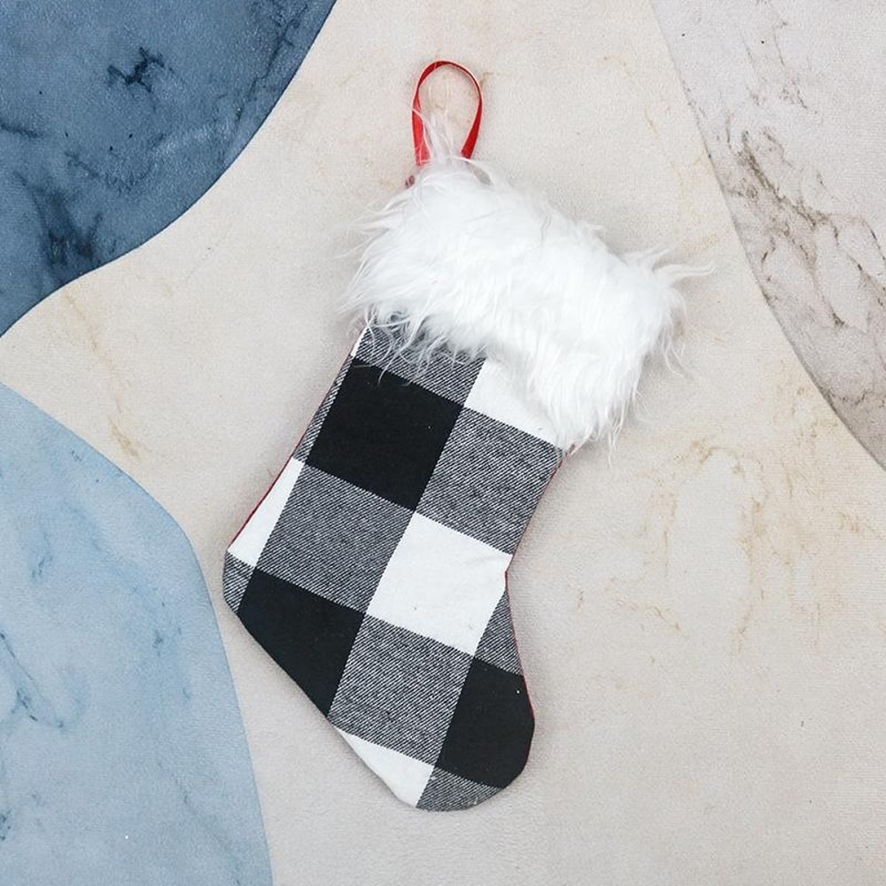 Plush Christmas Socks Gift Bag Ornament For Tree Decoration 5