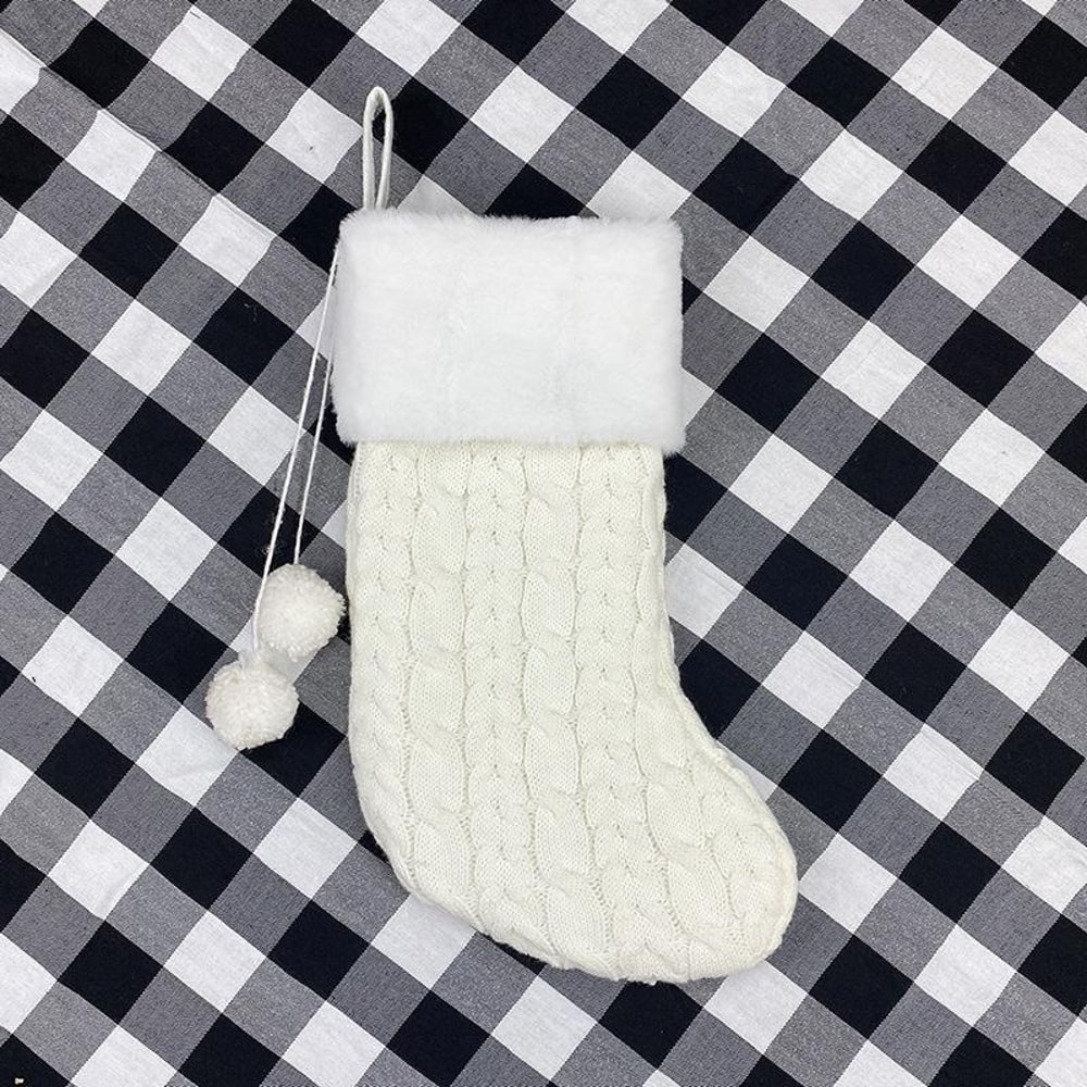 Christmas Knitted Sock Gift Bag Ornament For Holiday Decor Gifts 3