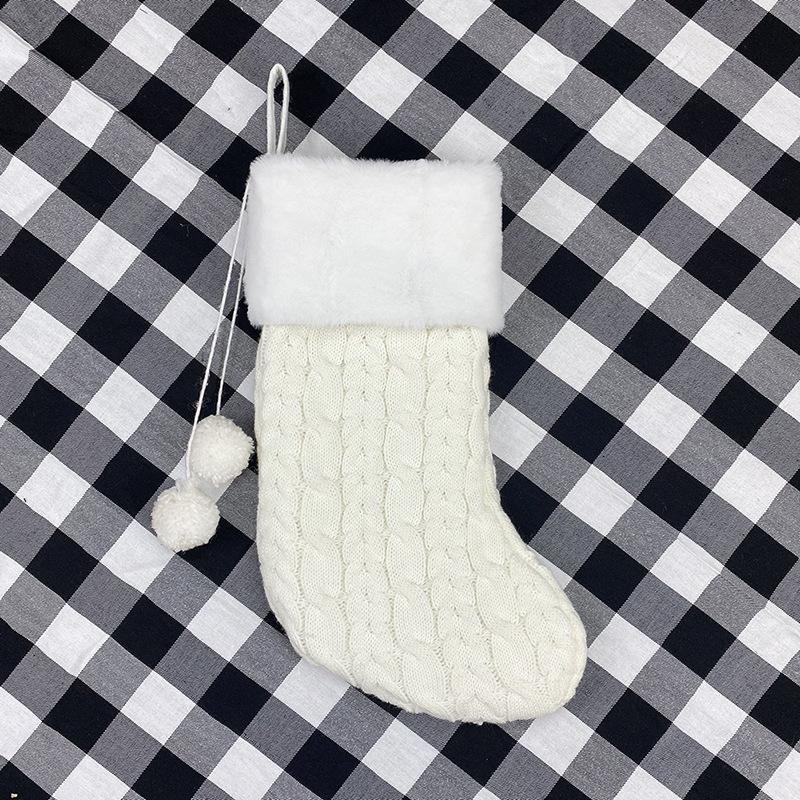Christmas Knitted Sock Gift Bag Ornament For Holiday Decor Gifts 3