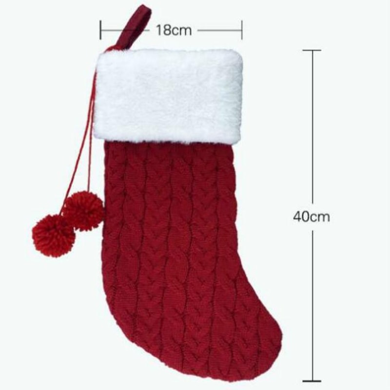 Christmas Knitted Sock Gift Bag Ornament For Holiday Decor Gifts 4