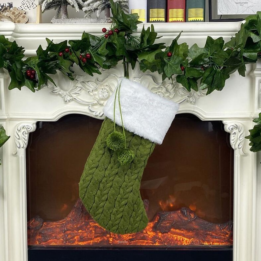 Christmas Knitted Sock Gift Bag Ornament For Holiday Decor Gifts 6