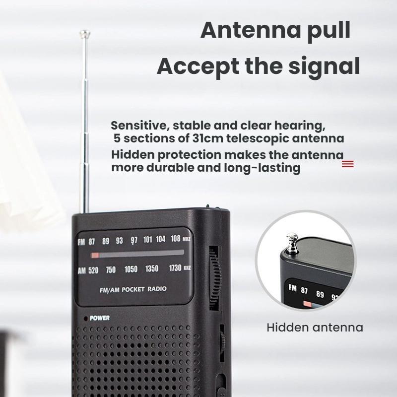 Portable Full Band FMAM Pocket Radio Player Compact TravelReady 4