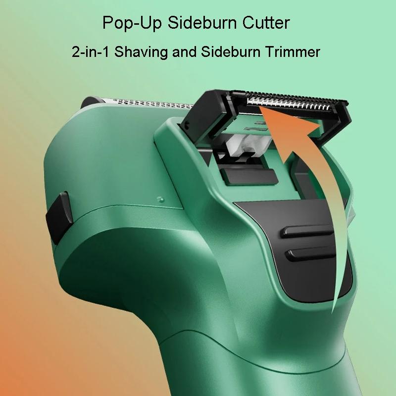 3 Blade Rechargeable Beard Razor For Men Washable Portable Electric Shaver 2