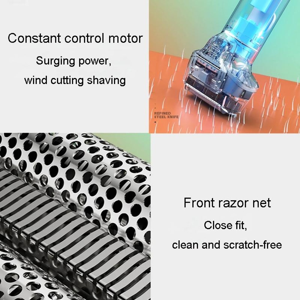3 Blade Rechargeable Beard Razor For Men Washable Portable Electric Shaver 6
