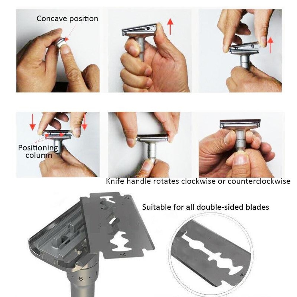 Mens Vintage Adjustable Safety Razor with Double Edge Razor Blade Holder