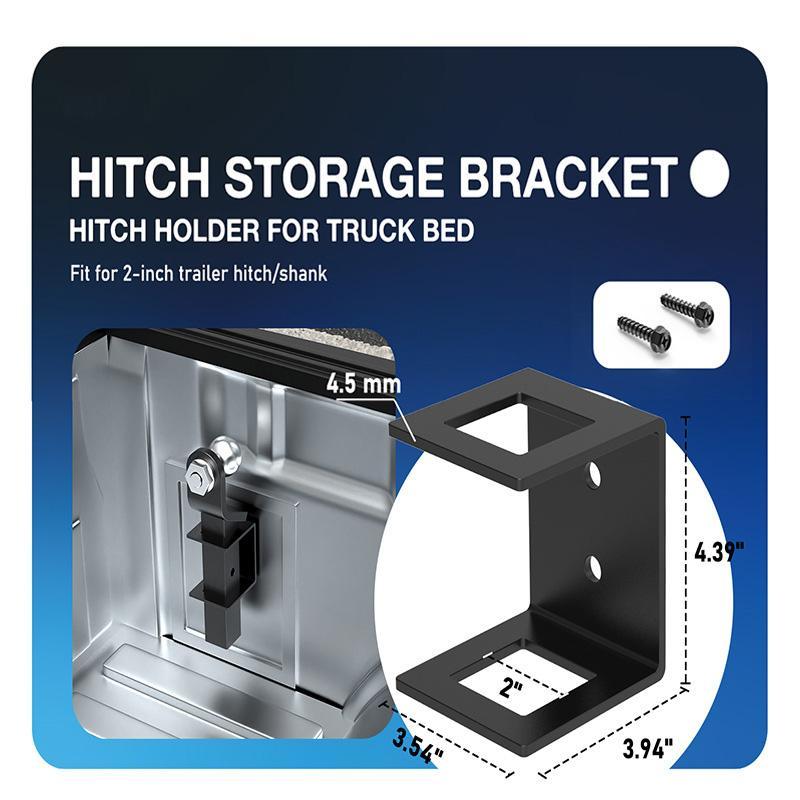 Trailer Hitch Storage Bracket for Truck Bed and Garage Hitch Receiver Storage