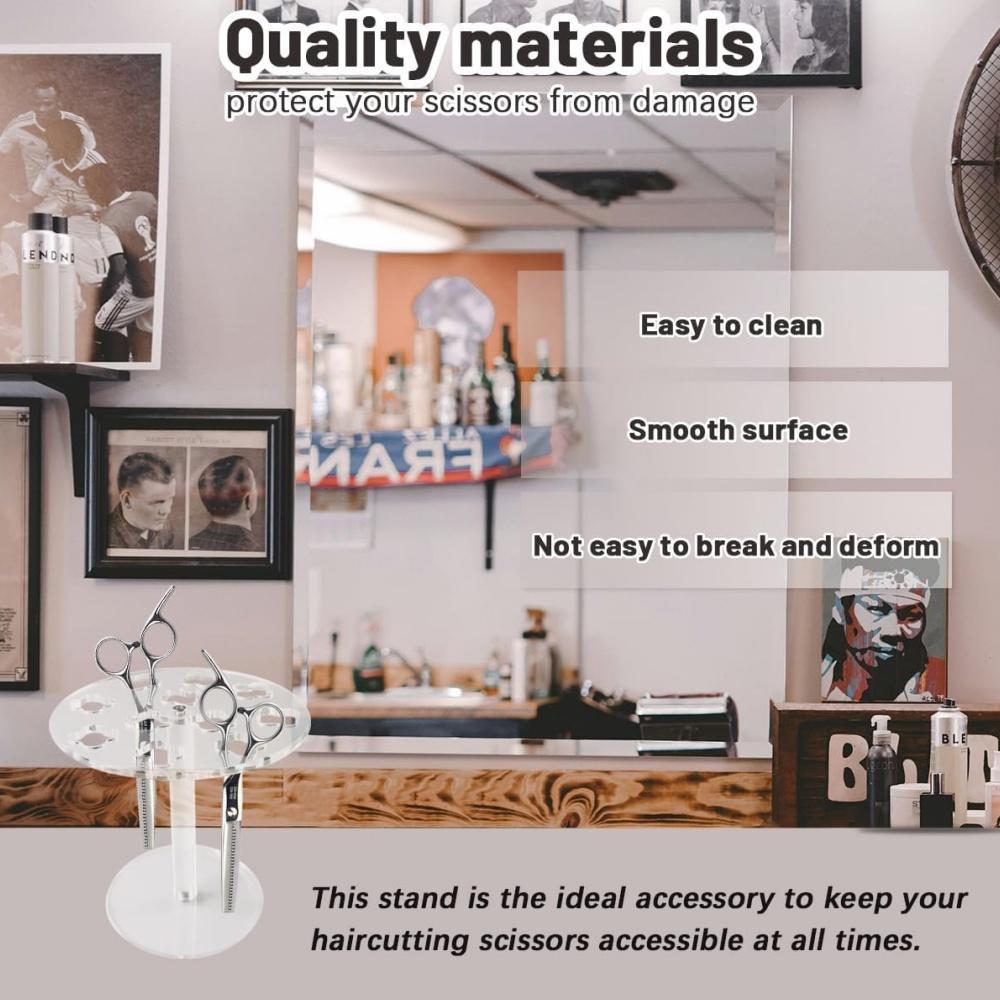 Acrylic Wall Mounted Barber Scissor Holder For Salon Tool Storage 3