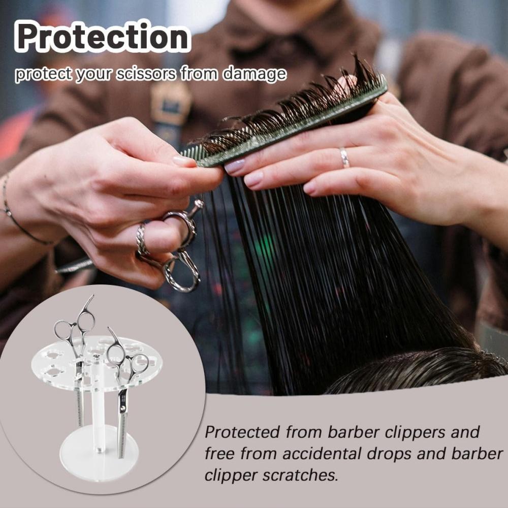 Acrylic Wall Mounted Barber Scissor Holder For Salon Tool Storage 4