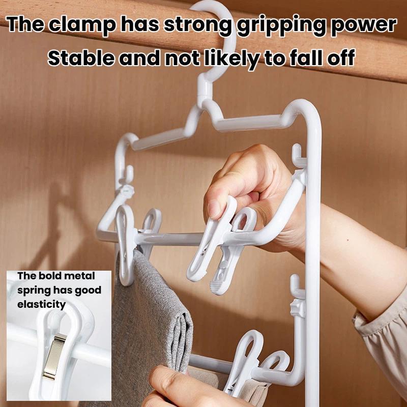 3 Layer Pants Hanger With Clips for Skirts Towels and Closet Storage