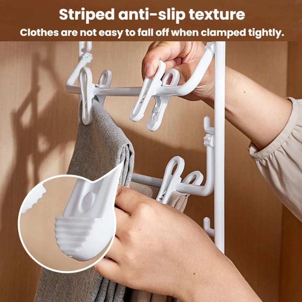3 Layer Pants Hanger With Clips for Skirts Towels and Closet Storage