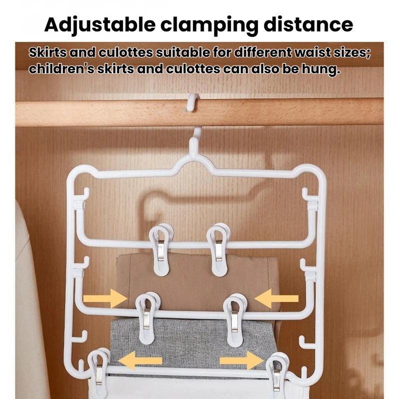 3 Layer Pants Hanger With Clips for Skirts Towels and Closet Storage