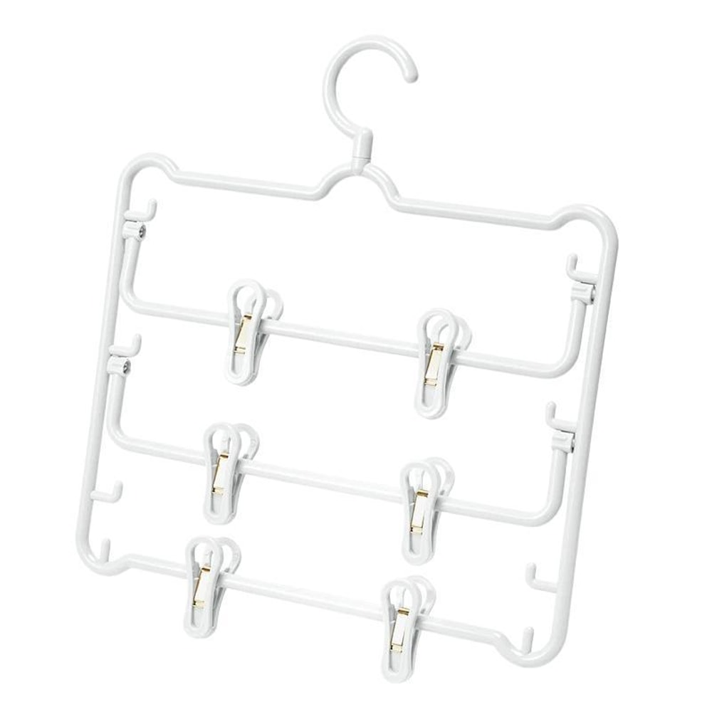 3 Layer Pants Hanger With Clips for Skirts Towels and Closet Storage