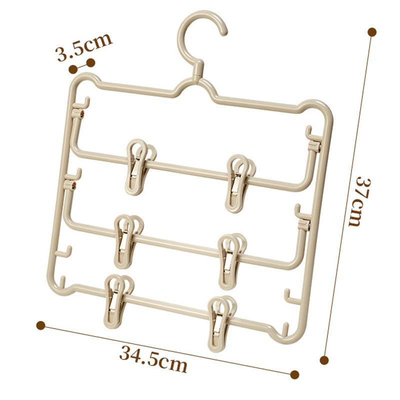 3 Layer Pants Hanger With Clips for Skirts Towels and Closet Storage