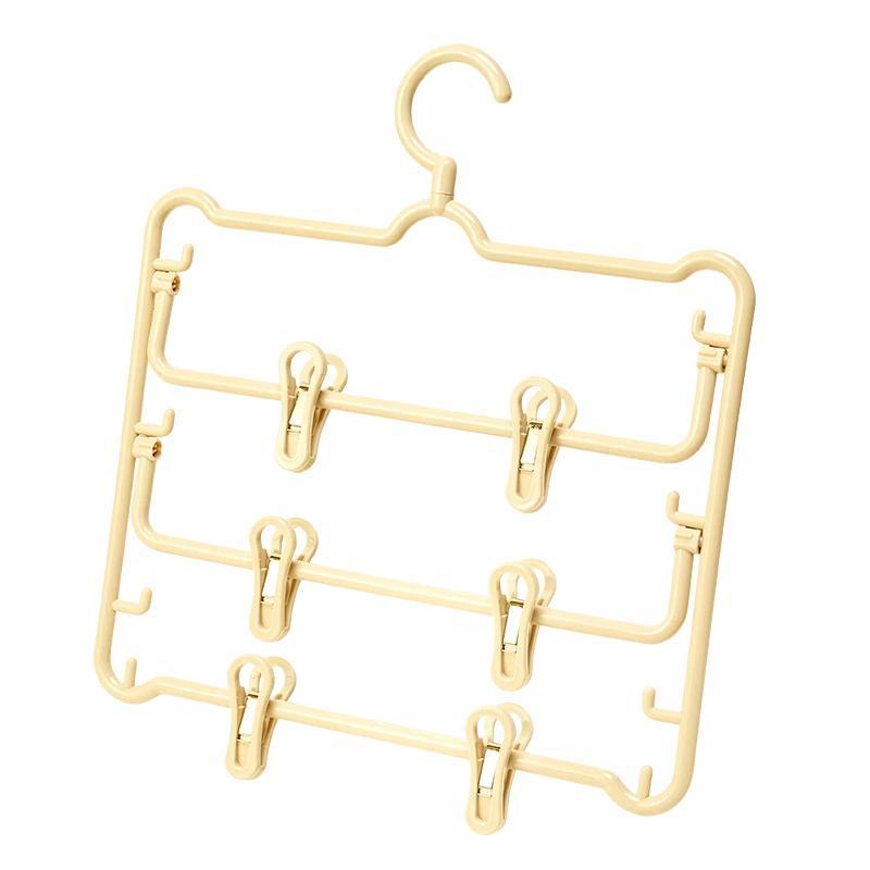 3 Layer Pants Hanger With Clips for Skirts Towels and Closet Storage