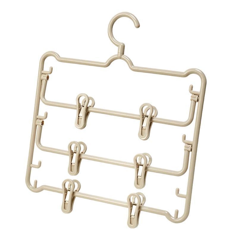 3 Layer Pants Hanger With Clips for Skirts Towels and Closet Storage