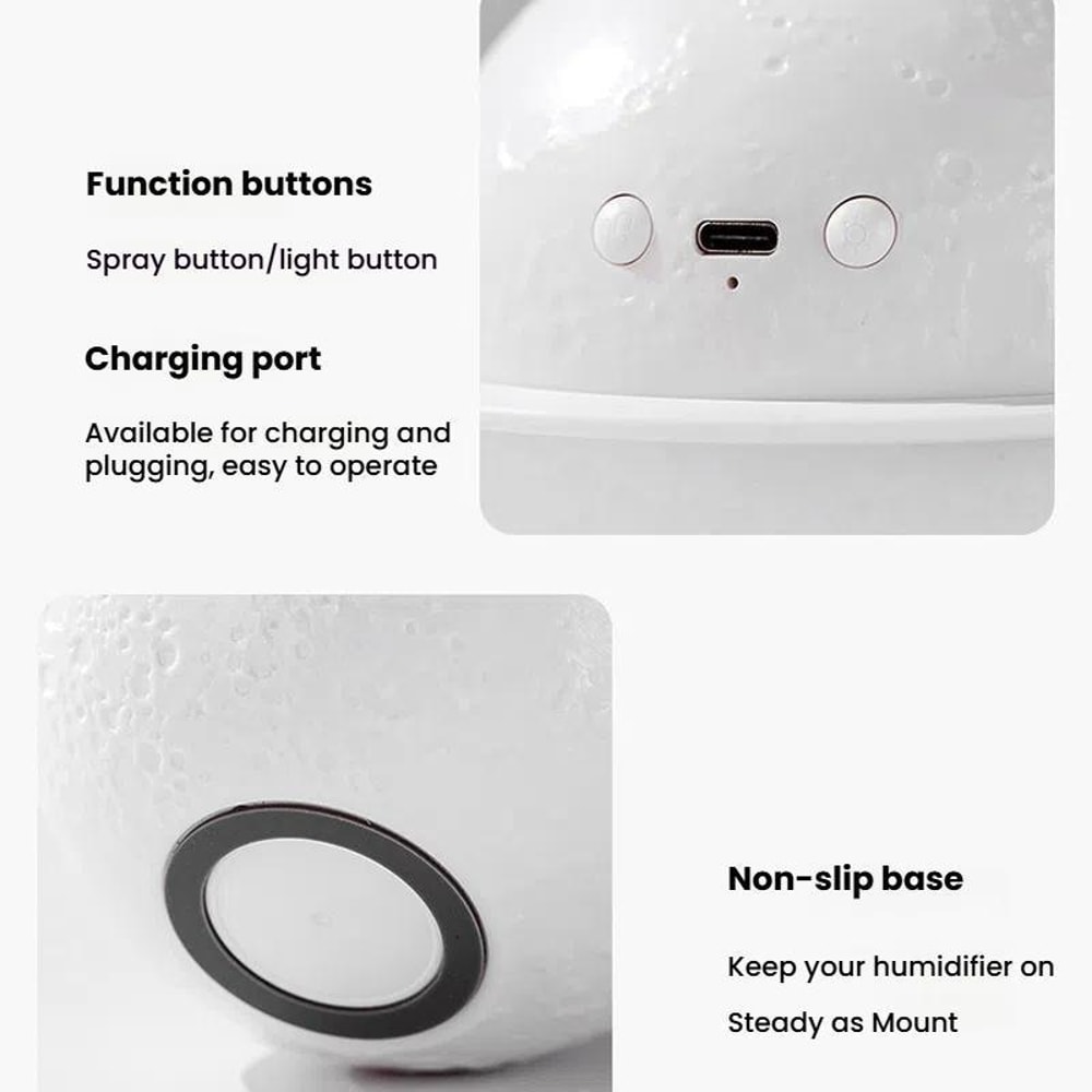Moon Planet USB Humidifier With Ambient Light Aromatherapy Diffuser 10