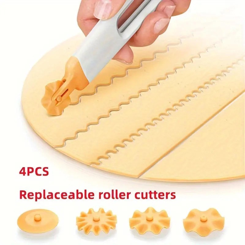 Decorative Roller Cutter And Pastry Cutter Set For Baking Cakes And Pie Crusts 3