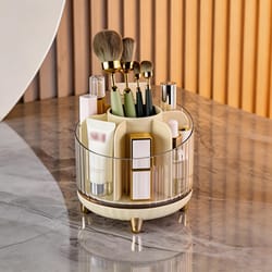 rotating makeup organizer for vanity and cosmetic storage box