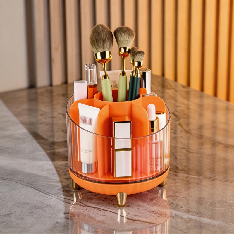 Rotating Makeup Organizer For Vanity And Cosmetic Storage Box 8