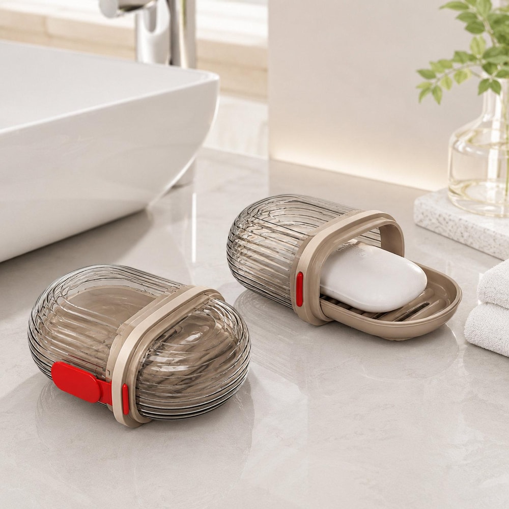 Leakproof Soap Box With Double Drain Travel Soap Case 1