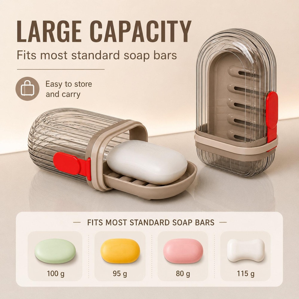 Leakproof Soap Box With Double Drain Travel Soap Case 3