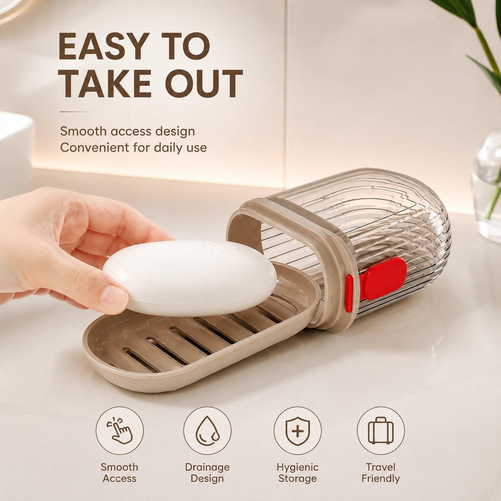 Leakproof Soap Box With Double Drain Travel Soap Case 4