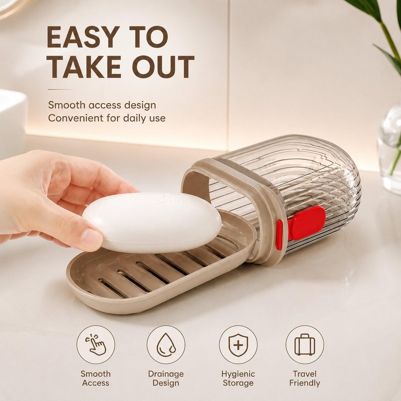 Leakproof Soap Box With Double Drain Travel Soap Case 4