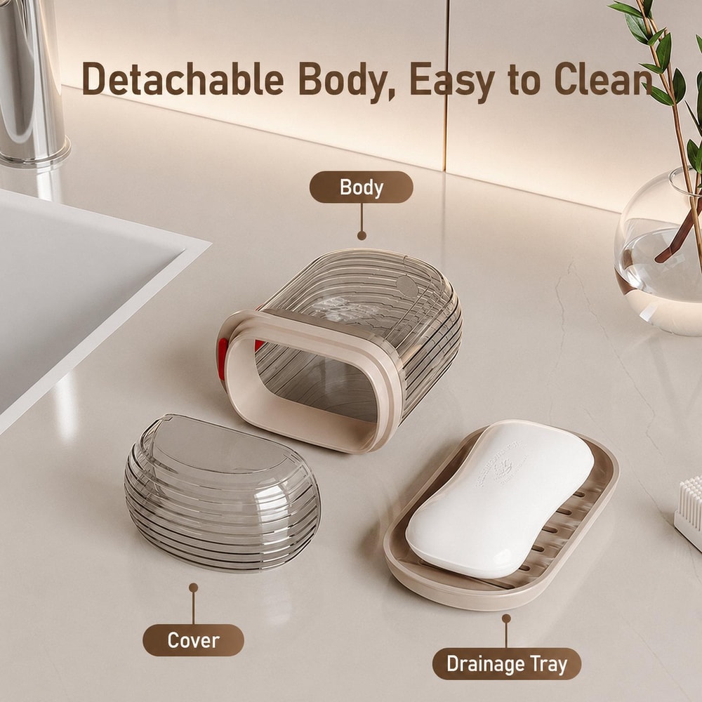 Leakproof Soap Box With Double Drain Travel Soap Case 5