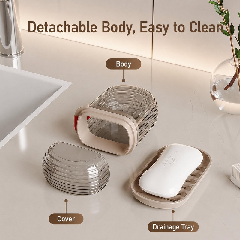 Leakproof Soap Box With Double Drain Travel Soap Case 5