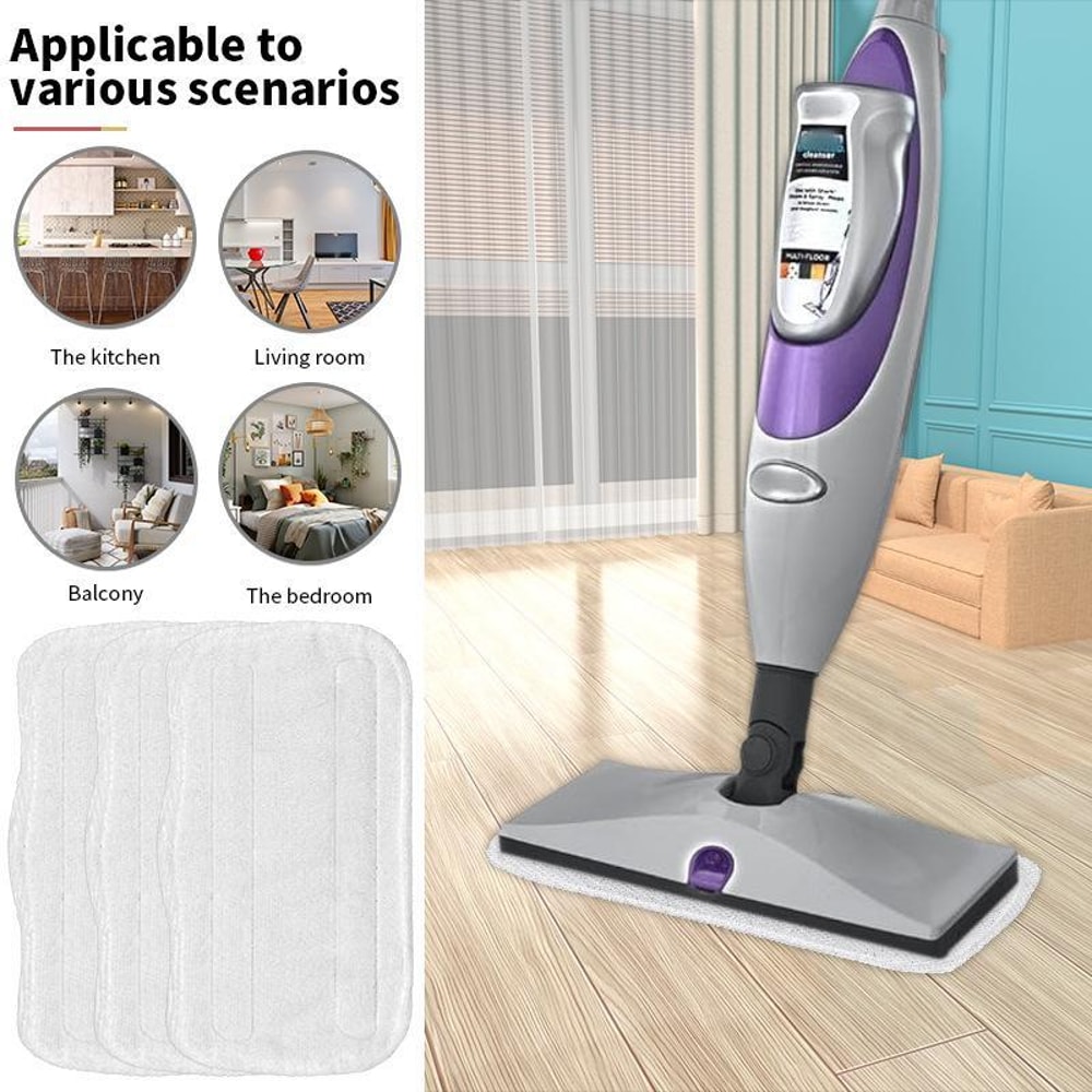 3 Pack Microfiber Mop Pads for Shark S3101 Steam Mop Replacement Covers