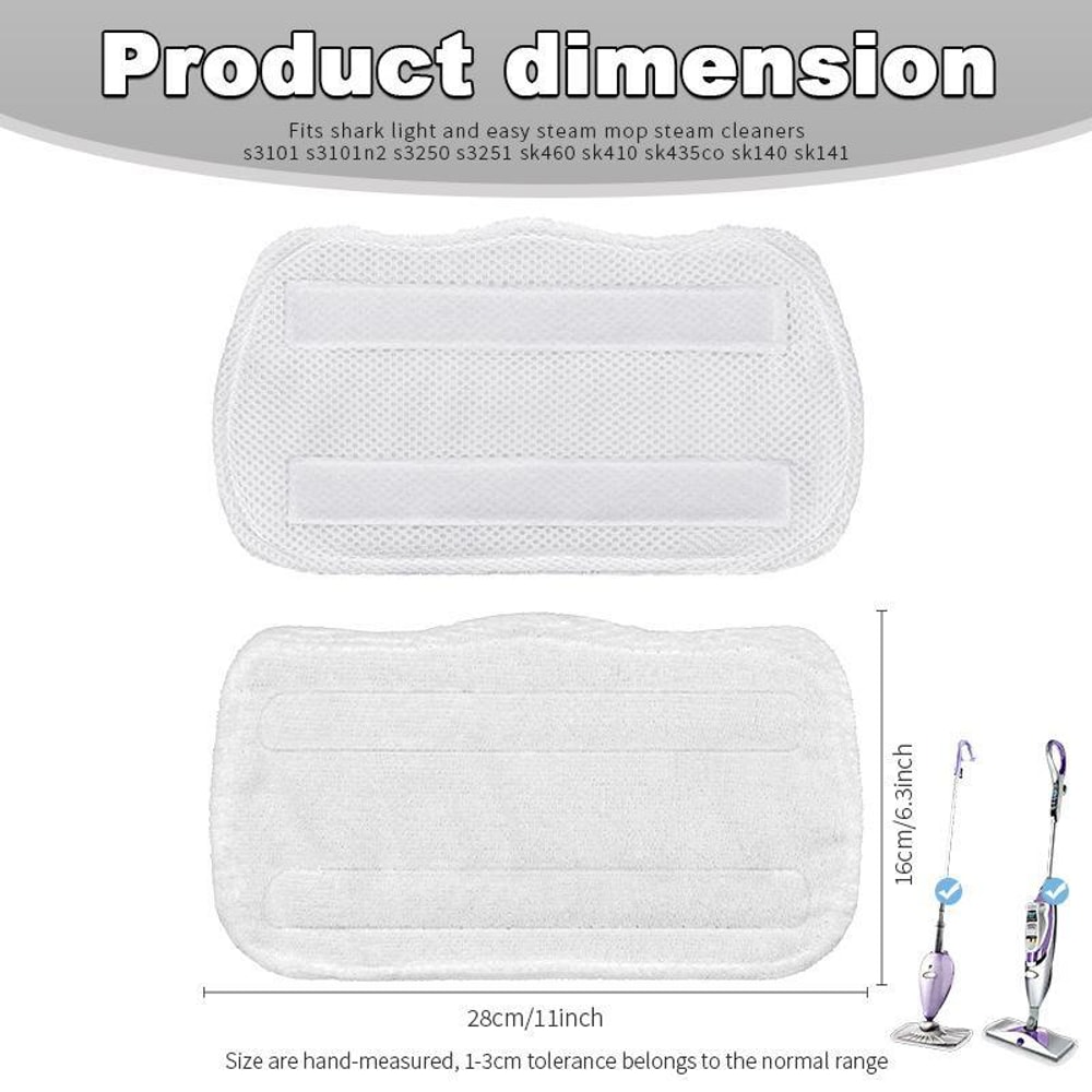 3 Pack Microfiber Mop Pads for Shark S3101 Steam Mop Replacement Covers