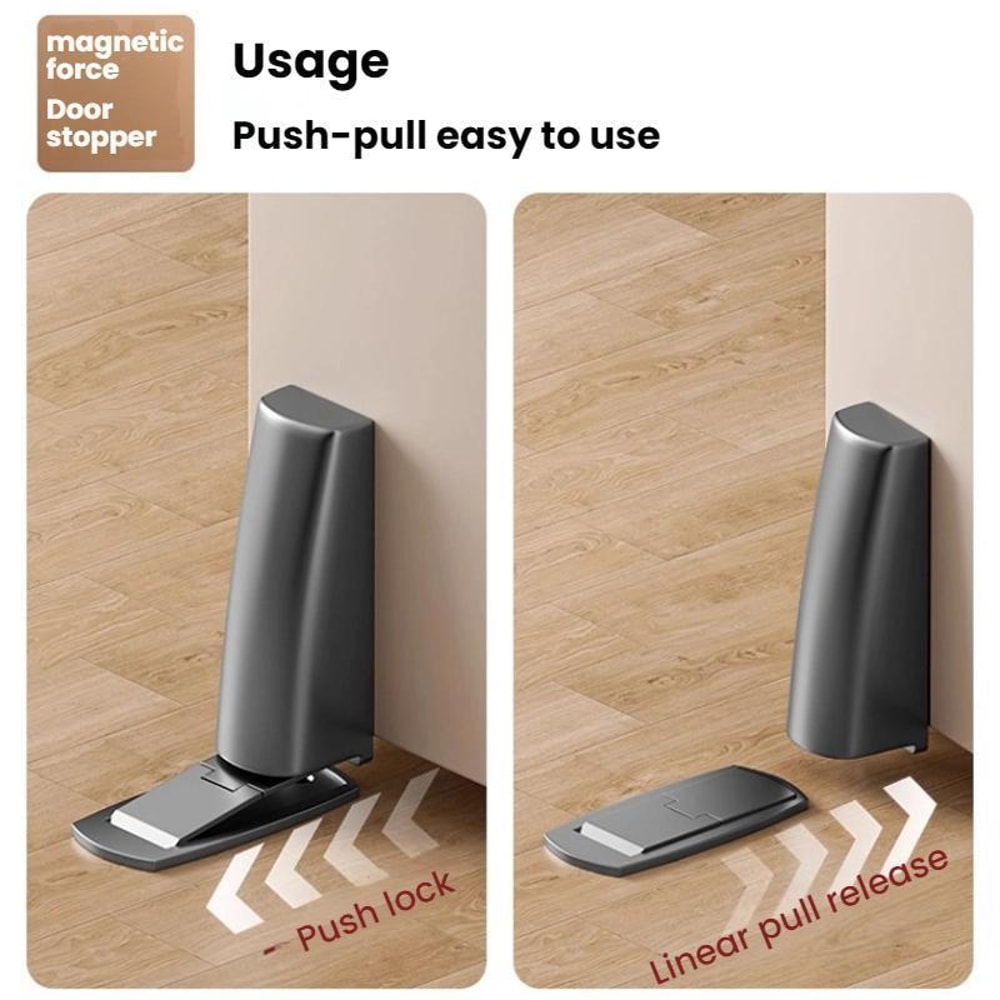 Ultra Narrow Magnetic Door Stopper No Drill Anti Collision Door Protector 4