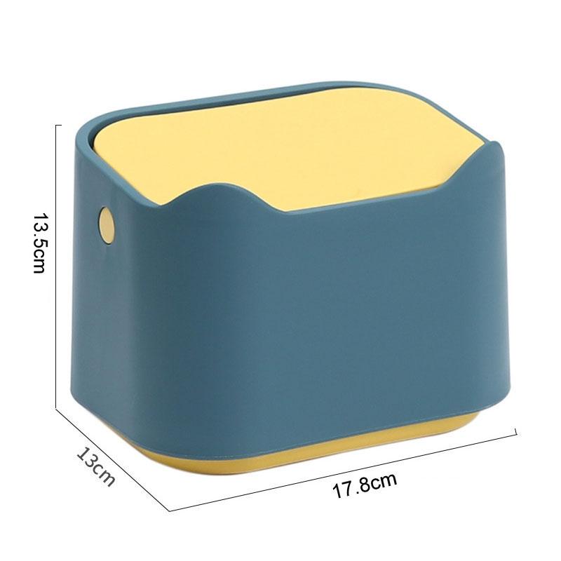 Compact Push Lid Desktop Wastebasket Odor Isolating Mini Trash Can For Pet Litter 8