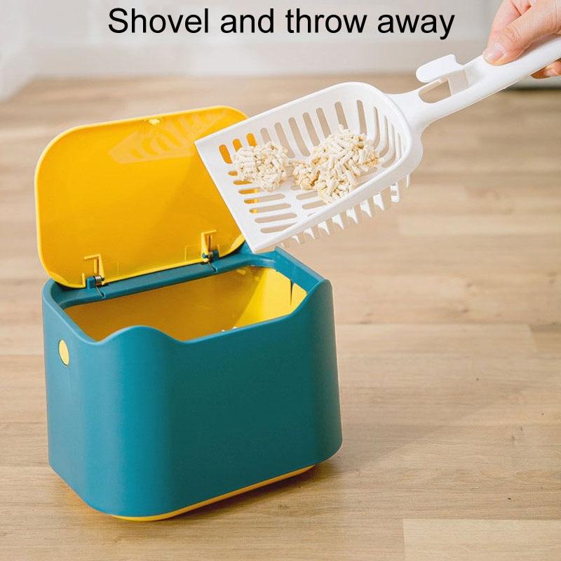 Compact Push Lid Desktop Wastebasket Odor Isolating Mini Trash Can For Pet Litter 2