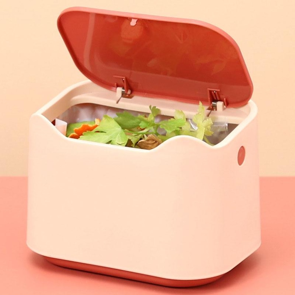 Compact Push Lid Desktop Wastebasket Odor Isolating Mini Trash Can For Pet Litter 7
