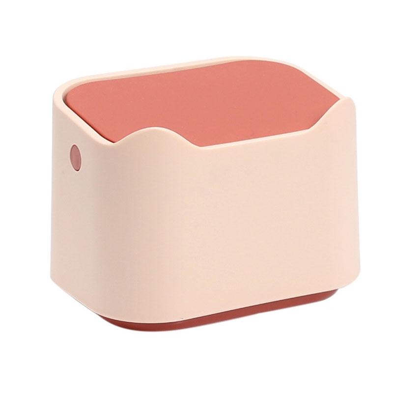 Compact Push Lid Desktop Wastebasket Odor Isolating Mini Trash Can For Pet Litter 10