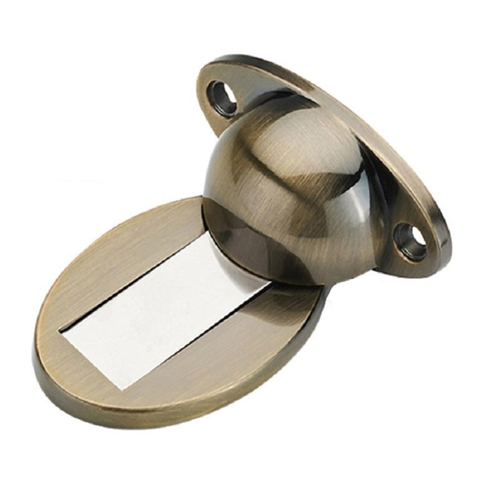 Invisible Stainless Steel Magnetic Door Stopper Bronze Floor Mount Holder