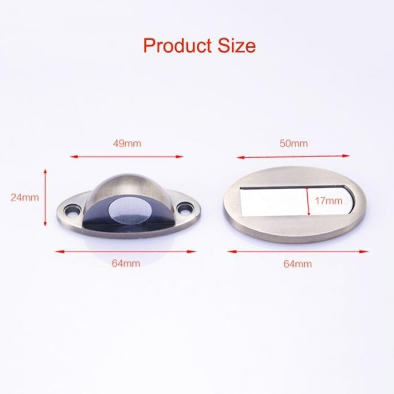 Invisible Stainless Steel Magnetic Door Stopper Bronze Floor Mount Holder