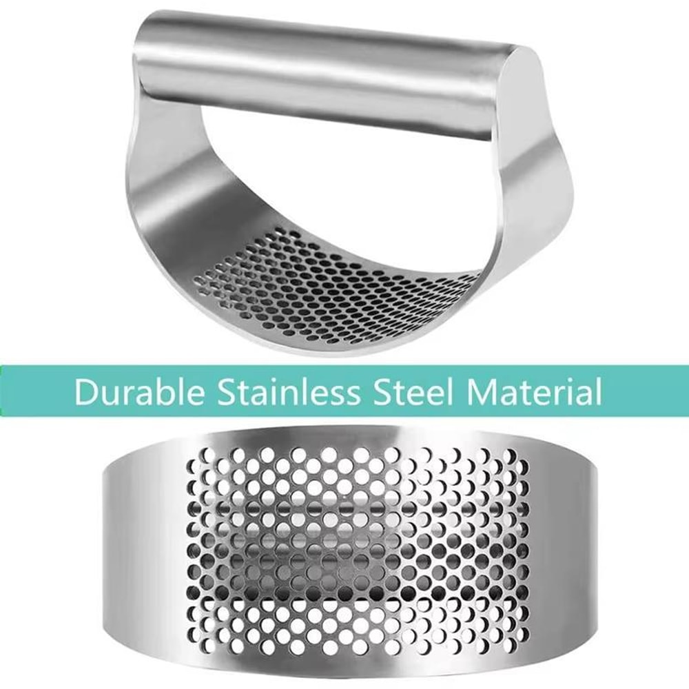 Stainless Steel Garlic Press Rocker Set With Peeler And Scraper 5