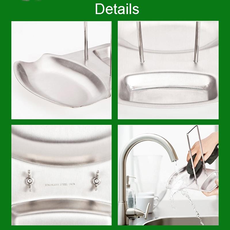 Stainless Steel Dish Rack with Removable Countertop Drainer Tray