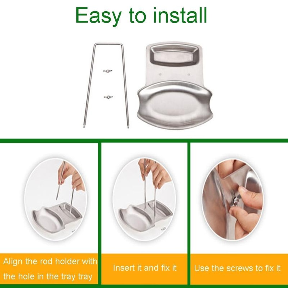 Stainless Steel Dish Rack with Removable Countertop Drainer Tray
