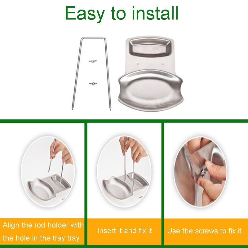 Stainless Steel Dish Rack with Removable Countertop Drainer Tray
