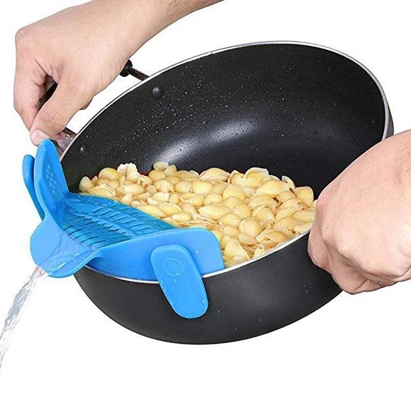 Clip On Silicone Pasta Strainer For Pots And Vegetables 1