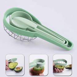 avocado slicer tool with stainless steel cutter and pitter