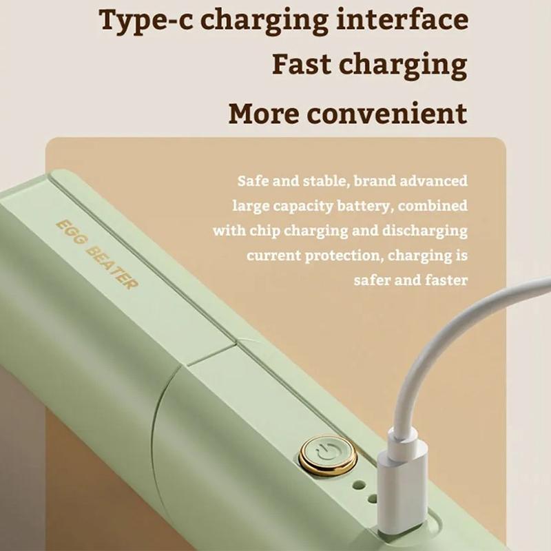 Wireless DoubleHead Electric Egg Beater Foldable Handheld Baking Mixer 8