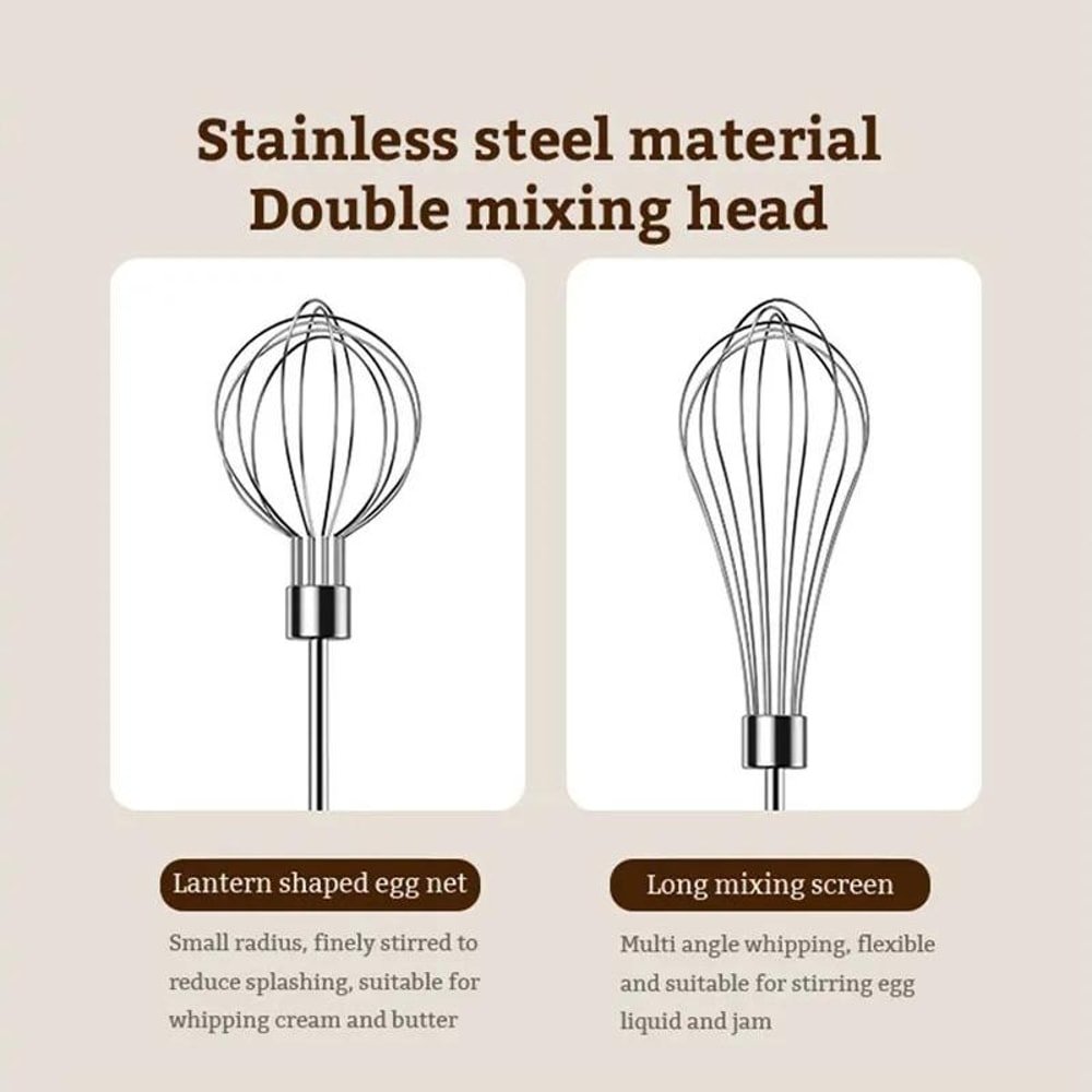 Wireless DoubleHead Electric Egg Beater Foldable Handheld Baking Mixer 9